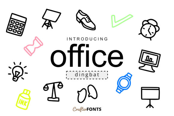 Office Doodle Font: A Playful Dingbats Typeface for Creatives
