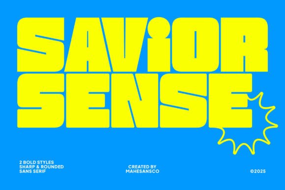 Savior Sense Font: Bold Urban Display Typography